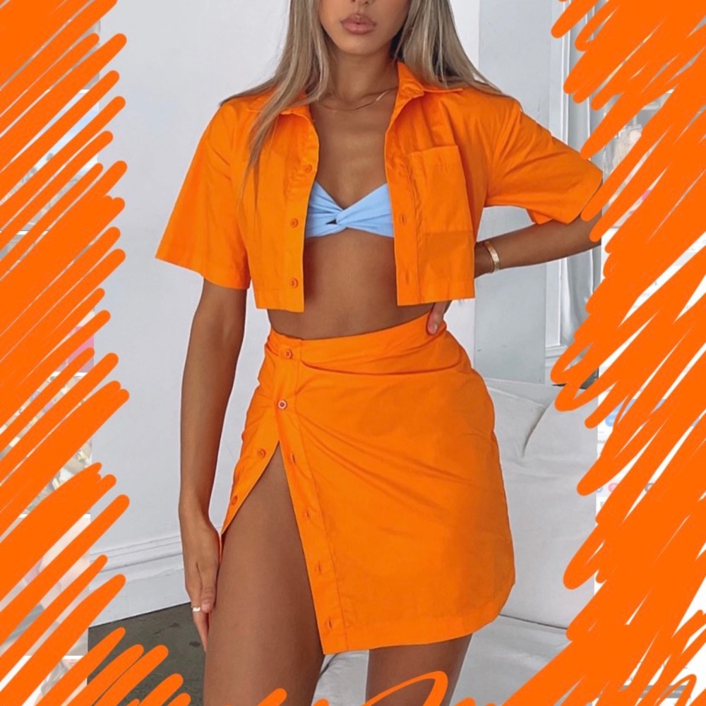 White Fox Boutique Orange Mini Dress